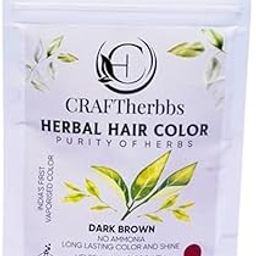 CRAFTherbbs Organic Dark Brown Beard & Hair Color | Natural and Healthy Shine | Dandruff Control, UV & Pollution Protection | For Unisex | Pack Of (2) (50g)-47