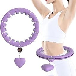 Digital Weighted Hula Hoop with 24 Detachable Knots for Core Training, Infinity Hoop for Weight Loss, Belly Fat Exercise Equipment, Fits Waist 65-110cm,-Multi (Design 1)-image-17