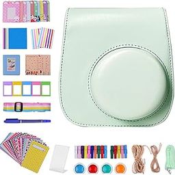 AZURAOKEY Accessories Kit for Fujifilm Instax Mini 12/11/9 Instant Camera Case, 12 in 1 Instant Camera Accessories Bundle, Photo Album, Shoulder Strap, Film Frame Filter, Sticker-27