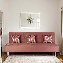 FRIENDS LIFE Cyrus Sofa Cum Bed Made of Luxurious High Density Foam & Polyester Fabric (3-Person Sofa) (Rose)-image-69