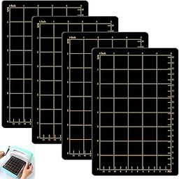 Copkim 4 Sheets 6'' x 8.9" Magnetic Shim with Card Size Grids Cutting Machine Accessory 0.8 mm Thick Black Embossing Machine Die Pads for Die Cutter-image-5