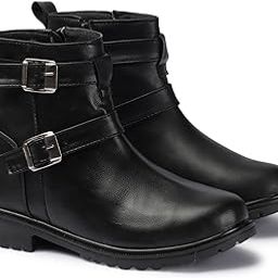 Smart Casual Fashionable Comfortable Buckle & Side Zip Stylish Boots for Girls Boots For Women-image-81