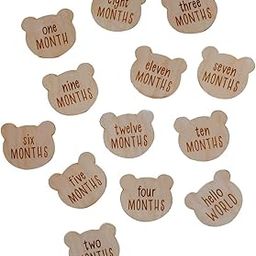 Haoser Pack Ok of 12 Baby Milestone Cards Wooden Newborn Photo Prop Monthly,Month Photo Prop,Baby Shower Gift, Gender Neutral Gift-image-16