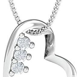 18KT White Gold Fall-in-Love Heart Pendant for Women-image-77