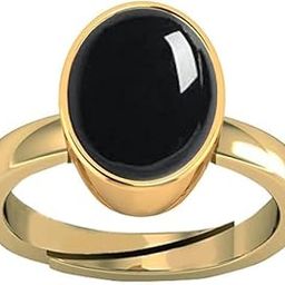 Certified 10.00 Ratti / 9.00 Carat Natural Black Onyx Chalcedony Adjustable Ring (Sulemani Hakik Gold Plated Gemstone by Lab Certified(Top AAA+) Quality for Men and Women-image-26