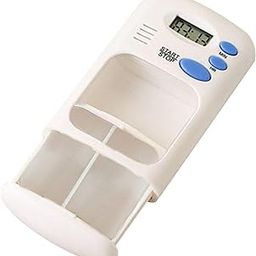 Prostuff.in travel Pill Dispenser Case, Pill Reminder Medicine Dispenser Two Slot Pill Box with Alarm with 0.7 Inches LCD Transparent Card Buckle Holder for Elders, White color, 1Pcs-28