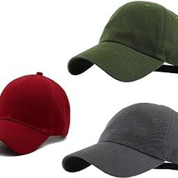 Unisex Baseball Caps Cotton Plain Adjustable Mens and Womens Casual Formal Cap (Maroon-Dark Green-Grey-Pack of 03)-picture-7