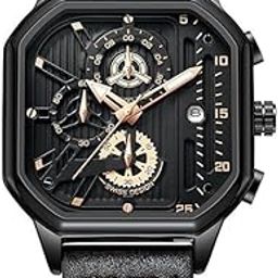 Chronograph Waterproof Luxury Fashion Military Sports Rectangle Wrist Watch for Men-image-18