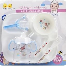 KANDPAND Baby Feeding 5in1 Set for Kids Creative Cartoon Children's Tableware Series, Children Feeding Milk Water Bottle Feeding Kit for Babies Toddler Feeding Training Set (5in1 Set Multicolor) (6in1 Set Multicolor)-image-19