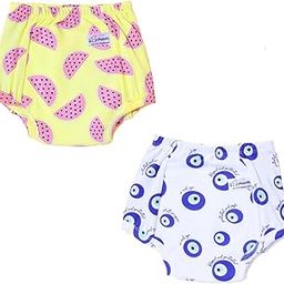 SNUGKINS Snug Potty Training Pull-up Pants for Babies/Toddlers/Kids | 100% Pure Cotton | Washable & Reusable | (Size 7, Fits 7 Years – 8 Years) |Evileye & Watermelon Pack of 2-14