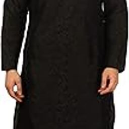 Men's Silk Blend Dhoti Kurta Set (Black)-picture-22