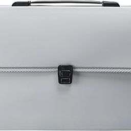 Solimo Expanding File Folder with 13 Pockets, Handle, and Buckle Closure, for A4 Size Documents (Grey)-6