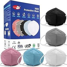 Sassoon® BIS Approved N95 Face Mask for Men & Women (Multi, Pack of 5) - Anti Pollution Cotton Reusable & Washable Mask with 6 Layer Protection, Comfortable ear bands & adjustable nose clip-16