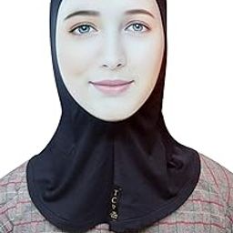 Women's Ninja Black Jersey Cap, Under Female Scarf Neck Covering Hijab Tube Cap Age 16+ Years (Black)-picture-14