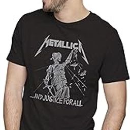 Men's & Women's Regular Fit T-Shirt Metallica - and Justice for All Album Art 100% Cotton Unise T-Shirt Black; _PT_74880-image-59