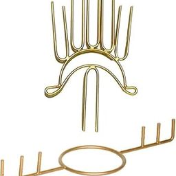 PE - Metal Kalash Kadi Crown Stick, 5-Point Kalasam Flower Stand for Varalakshmi Pooja, Temple Decoration, Gold - 1 Set -Steel/Gold-picture-12