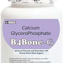 B4Bone -G with Calcium glycerophosphate 345mg (Calcium glycerylphosphate) | Heartburn, Acid reflux, and Dental erosion support | Helps to Reduce the Acidity of food and drinks by up to 95% | Bones, Teeth, Urinary Health, (interstitial cystitis) Gut Health Supplements - 60 Capsules-25