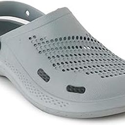Men’s Classic Casual Sports Clog | Adjustable Back Strap with Sandal for Adults | Comfortable & Lightweight | Waterproof & Everyday Uses Mules (Grey Colour)-12