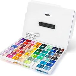 HIMI Gouache Painting Set, 112 Colors x 12g, Double Cup Jelly Design in a Carrying Case, Non-Toxic Canvas and Paper Painting Perfect for Artists, Students, Watercolor Painting-image-15