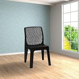 ITALICA Oxy Plastic Chair for Home, Office, Living Room/Glossy Finish Plastic Outdoor Chair/Patio Chairs for Balcony | Suitable for Indoor & Outdoor (5205, Black, Set of 6 Chair)-image-55