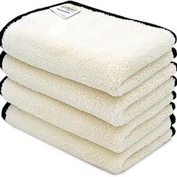 SOFTSPUN Microfiber Hand & Face Wipes 280 GSM 20x30 Cms, 4 Piece Towel Set, (White) Super Soft & Silky for Hand, Face and Body - Hypoallergenic Sensitive Skin Wipes & Washcloths.-image-4