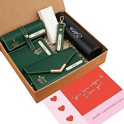 Personalized Travel Love Gift Hamper For Women 6 In 1 Gift Set | Best for Valentine's Day Gifting | With Free Personalized Greeting Card (Green)-image-72