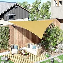 FREDDO HDPE Fabric Triangle Sun Shade Sail - 85% Sun Blockage, Complete Sun & UV Protection for Car Parking, Outdoor, Garden, Patio, Swimming Pool Beige Color (10 X 10 X 10 FT) Pack of 1 Pc-picture-26