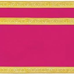 Dulhan Velvet Pink Pooja Cloth/Pooja Aasan for Mandir, Temple Altar Cloth with Golden Border (14X26 inch) (Pack of 2)-image-7