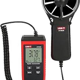 UNI-T UT363S Handheld Anemometer Wind Speed Meter Wind Chill Air Temperature Gauge -14°F to 122°F/-10°C to 50°C with Extendable Wind Sensor LCD Backlight Max Min Avg Data Hold, 1 Meter Drop Durability-23