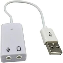 Techtonics USB To 3.5mm Mic and Headphone Jack Stereo Headset Audio Adapter USB Sound Card 7.1-23