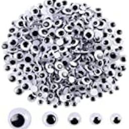 Wiggle Eyes Self Adhesive Black White Googly Eyes for DIY Crafts Decoration 4mm (50 Pcs) 2 Packs-image-6