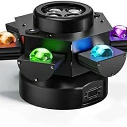 Dj Lights 6 Arm Bee Eyes Led Beam Moving Head Light with Rg Laser Effects DMX Stage Lighting Disco Music Dmx512, Master/Slave, Self-Propelled, Voice-Activated, Corded Electric, Black-image-92