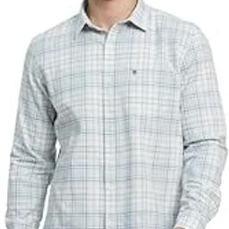 Men Spread Collar Checked Cotton Casual Shirt-image-36