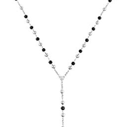 Christian Rosary Prayer Beads Necklace, 38 Inch, Black Onyx and Stainless Steel, 8mm Beads Christian Jewellery (PCKL7762)-image-72