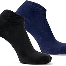 Low Cut Athletic Socks, Navy Blue and Black, Pack of 2 Pairs-12