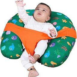 Amazon Brand – Supples Baby Feeding Pillow | Adjustable Nursing Pillow with Belt & Support Hoop | Removable Cotton Blend Cover | Maternity Breastfeeding Pillow | Green-16