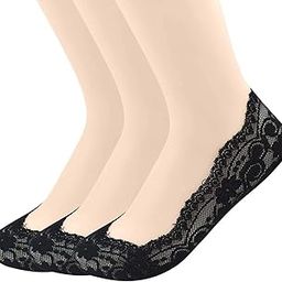 Women's/Girl's Anti-Skid Lace No Show Socks/Footie/Sock Liner/Foot cover (Pack Of 3)-image-6