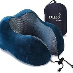 TALLGO Travel Pillow, Best Memory Foam Neck Pillow Head Support Soft Pillow For Sleeping Rest, Airplane Car & Home Use (Black) (Pink) (Navy)-9