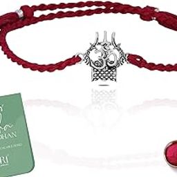 92.5 Sterling Silver Trishul of Blassings Thread Rakhi For Rakshabandhan | Rakhi With Fragrance Greeting Card & Roli Chawal and Certificate of Authenticity-image-49