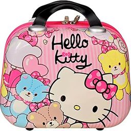 Kid's 13" Fancy Cute Cartoon Hello Kitty Print Travel Vanity Bag Organizer Cosmetic Travel Case Hand Luggage with Elastic Band at Back for Girl's-image-11