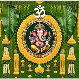 DARSHANAM WORLD Decorative Backdrop for Parties, Weddings, Baby Shower & Event – Photo Booth Background, Reusable Backdrop & Easy to Assemble Party Wall Decor (5x8 Feet)-Polyester (Green)-image-98