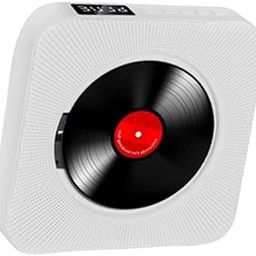 HEALLILY Wall Mounted CD Player Surround Sound Radio Wireless USB MP3 Disk Portable Music Player Stereo Speaker Home (White) Useful Electronics,28*28cm(Adjustable)-24