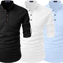 Men's Combo Cotton Blend Solid Mandarin/Chinese Collor Full Sleeve Kurta Shirt (Pack of 3)-image-56