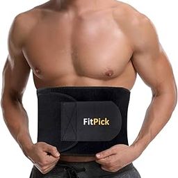 FIT PICK Sweat Belt, Stomach Belt for Men and Women Non-Tearable, Sauna Belt Waist Trainer, Sweat Belt for Men and Women - Black-24
