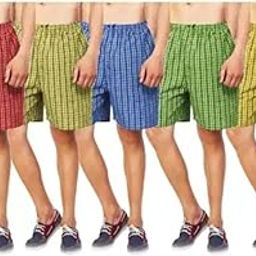 AJH Fashion Men's Premium Cotton Boxer Shorts, Multicolor, (Pack of 5) with 2 Side Pockets-image-66