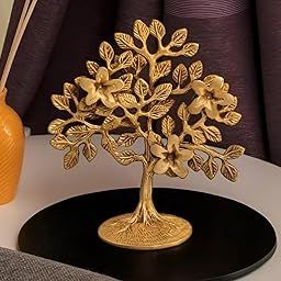 CRAFTWIZARDS Pure Brass Kalpavriksha Tree Showpiece (7.5 inches) Trees of Life - Home Decor - Gift for Good Luck Vastu and Fengshui - Best in Living Room Table Decoration with Antique Polish-image-40