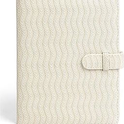 128 Pockets Lock Photo Album Compatible with Fujifilm Instax Mini 12 11 90 70 25 9 8S 8 7S Instant Camera/, Polaroid Snap SnapTouch PIC-300 Z2300 Mint Zip Instant Camera Printer-Beige Wave-90