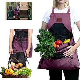 Gardening Apron with Pockets for Women & Men - Garden Apron 7 Pockets & Internal Drawstring Bag - Great Gift-image-43