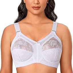 floral lace bra for women plus size firm support no underwire non padded full coverage minimizer-image-47