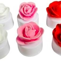 LED Rose Tea Light Candles, Battery Operated, Set of 6, White Pink Red Colours, Romantic Mood Lighting-image-64